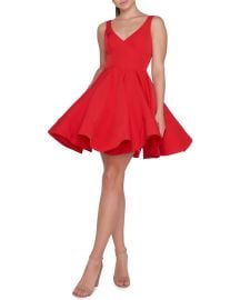 Ieena for Mac Duggal Sleeveless V-Neck Fit-and-Flare Dress w  Dramatic Skirt at Neiman Marcus